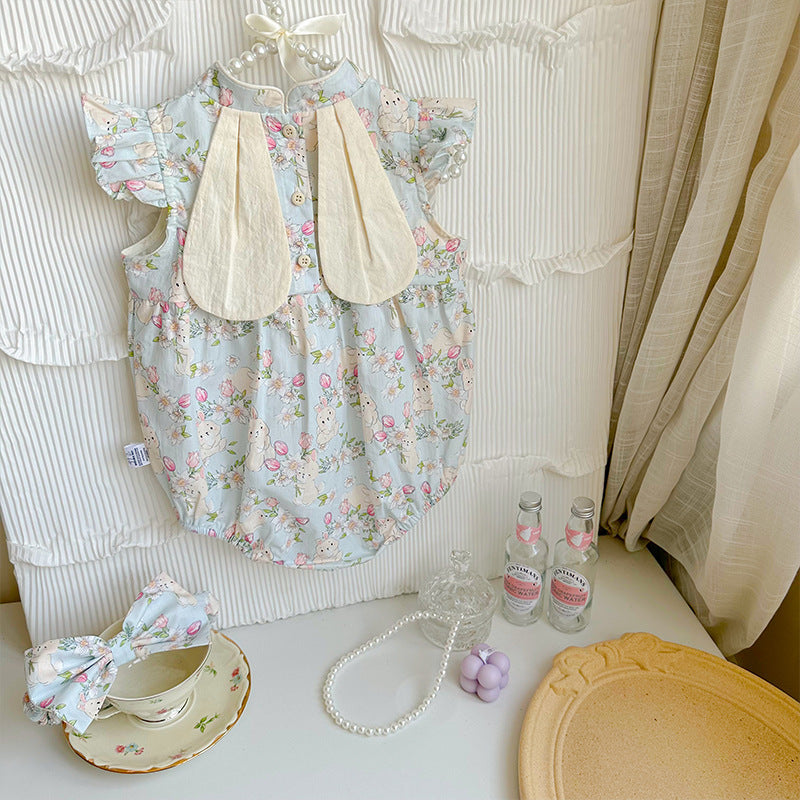 Creative Baby Girl Printed Cheongsam Romper