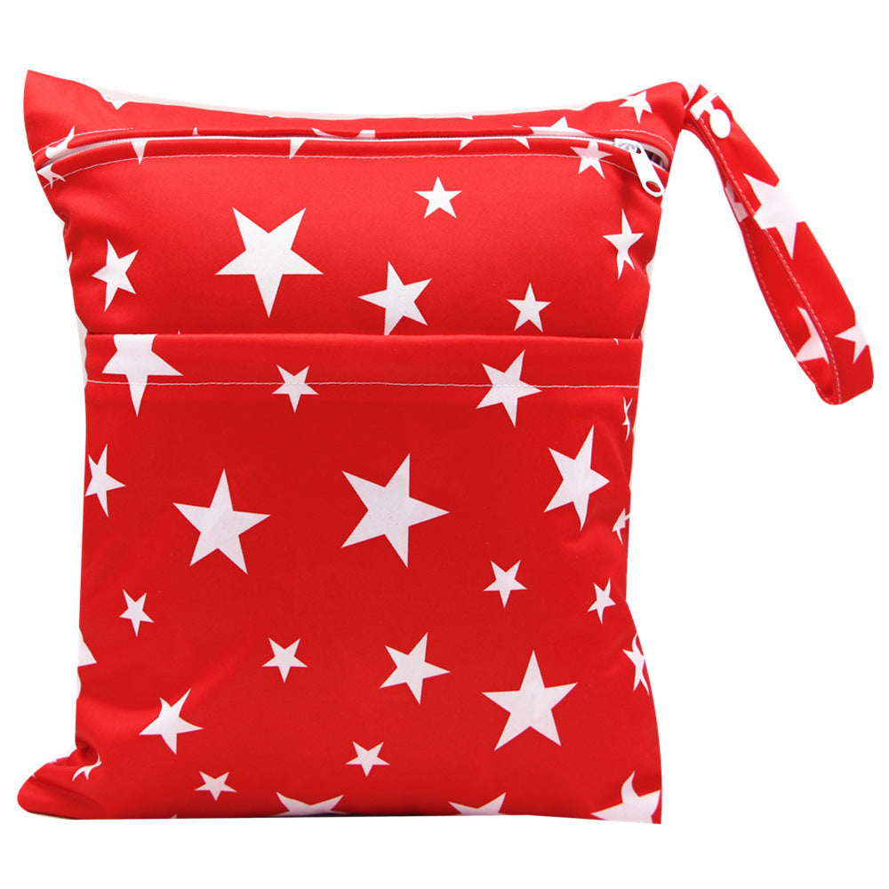 Double Zipper Printing Waterproof Diaper Bag
