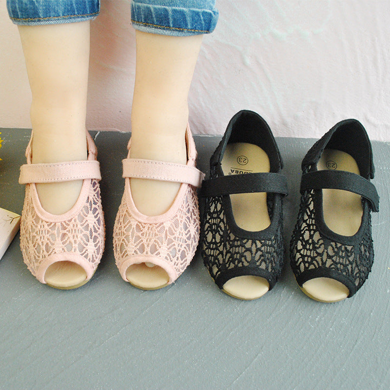 Hollow Lace Flat Girls Net Shoes Korean Version