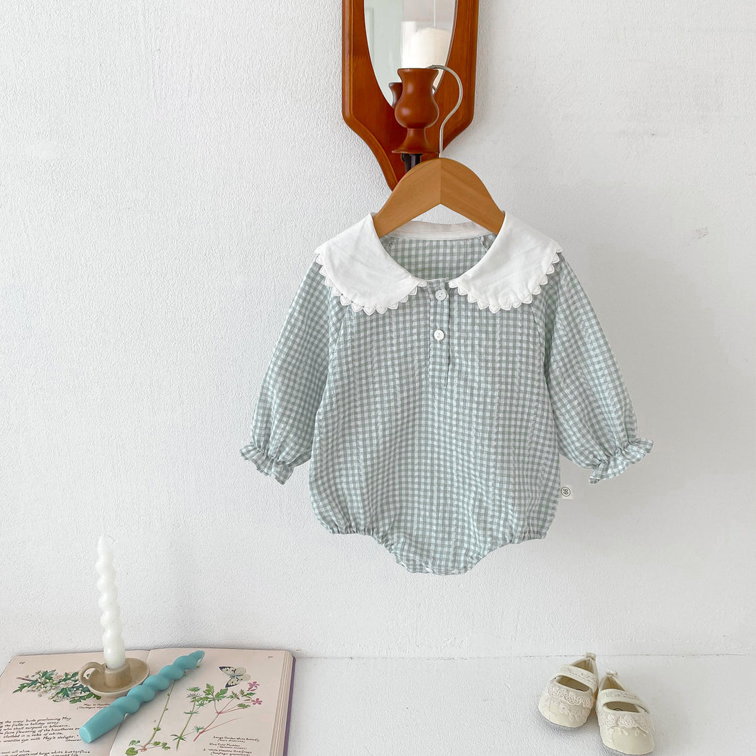 Long Sleeve Bottom-covering Rompers Baby Girl Doll Collar Romper