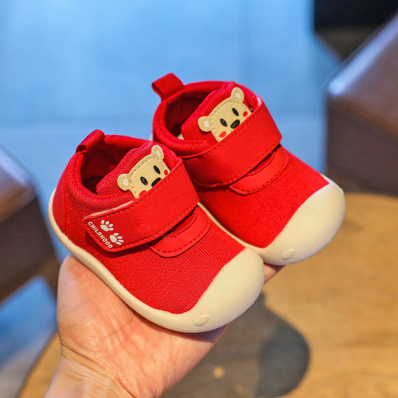 Velcro Baby Flying Knit Shoes For Boys And Girls