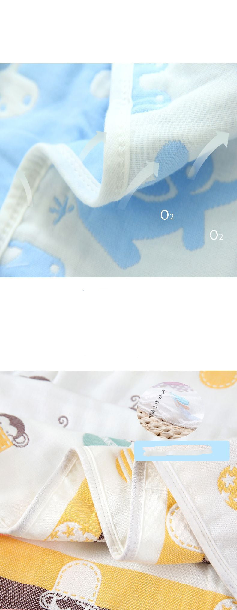 4Pcs Cotton Receiving Blanket Swaddle