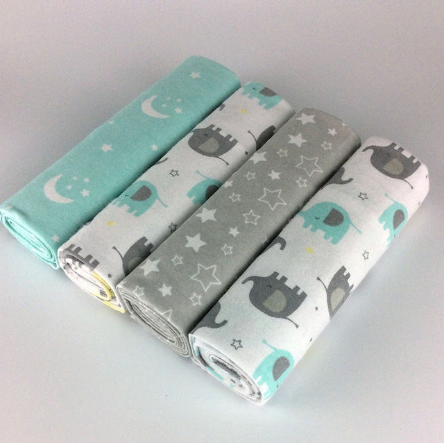 4Pcs Cotton Receiving Blanket Swaddle