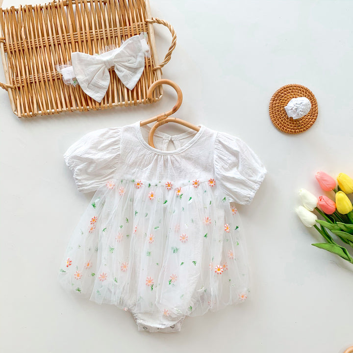 Ins Baby Short-sleeved One-piece Romper Girl