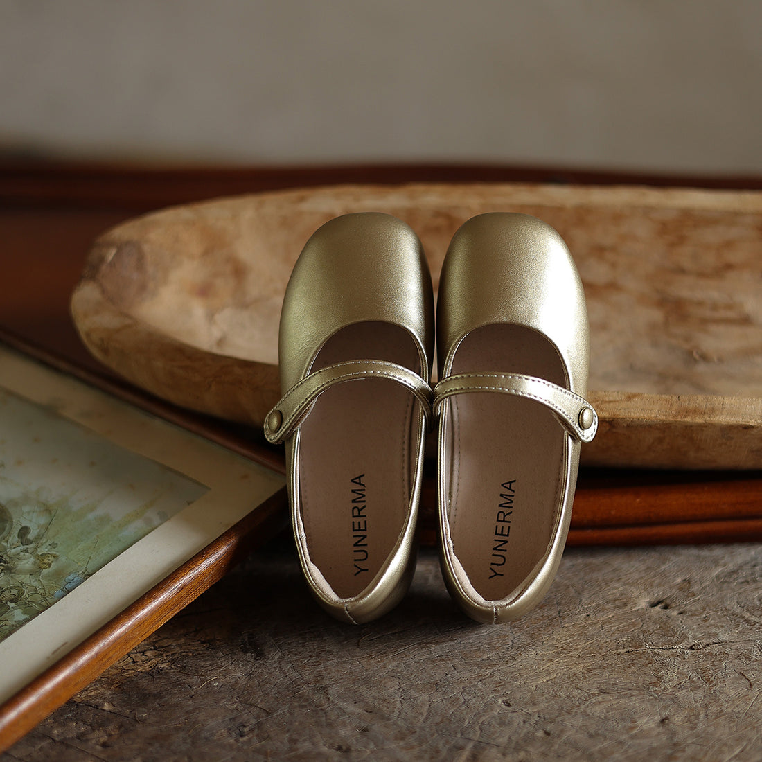 Autumn New Vintage Velcro Leather Shoes Baby