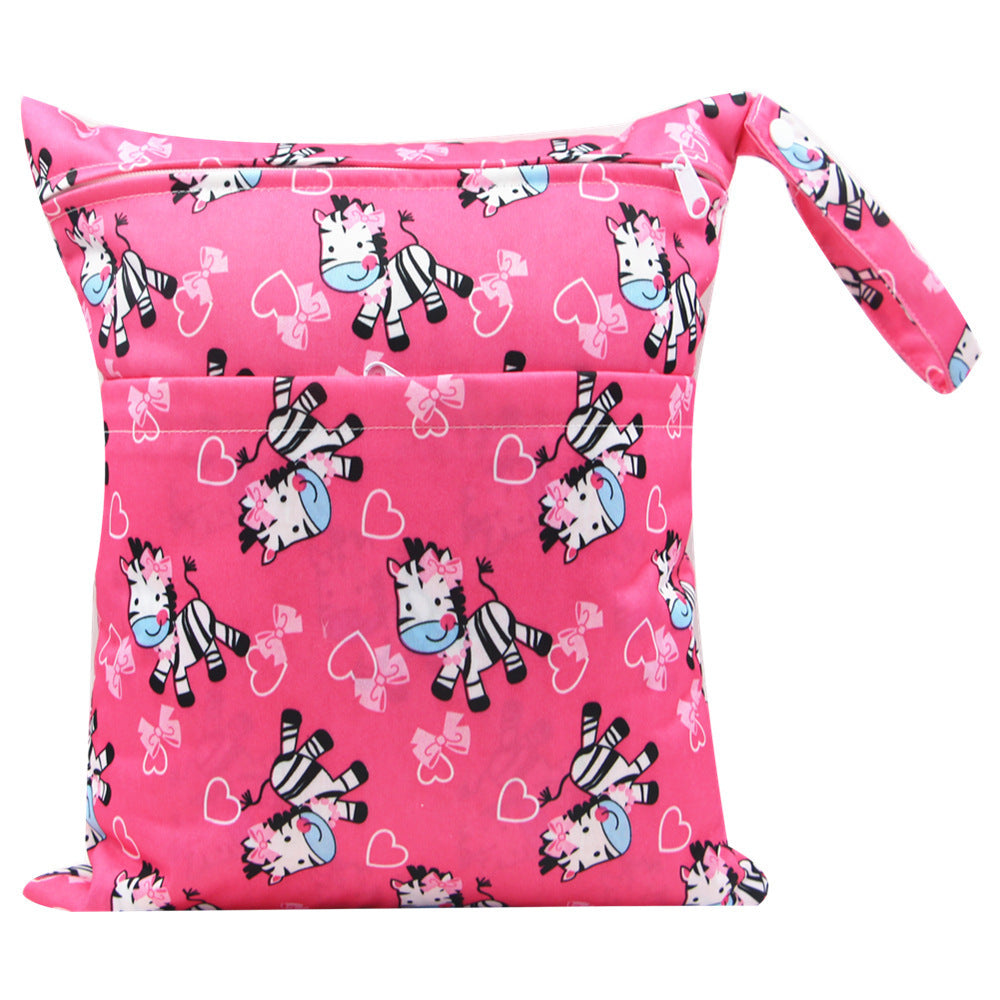 Double Zipper Printing Waterproof Diaper Bag