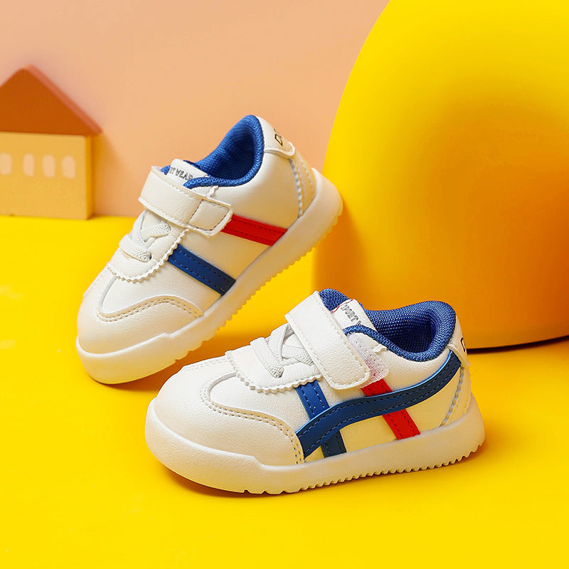 Trendy Velcro Baby Single Shoes Low-top Soft-soled