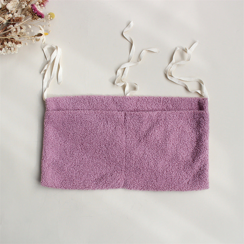 Baby Crib Side Teddy Plush Double Pocket Storage Bag