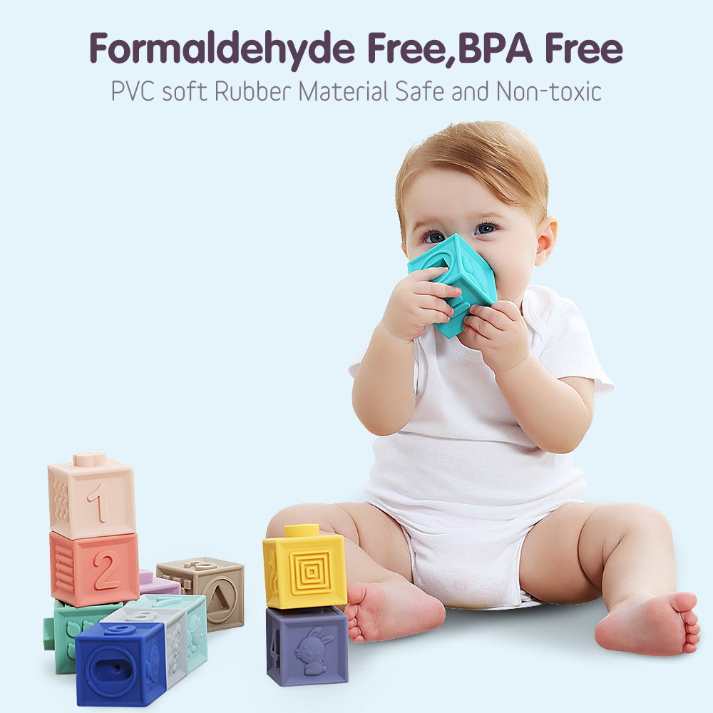 Educational soft rubber multi-texture baby toy