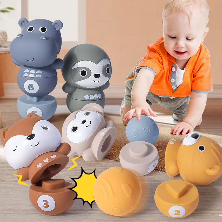 Baby Pile Jenga Bowling Soft Glue Educational Building Blocks Toy