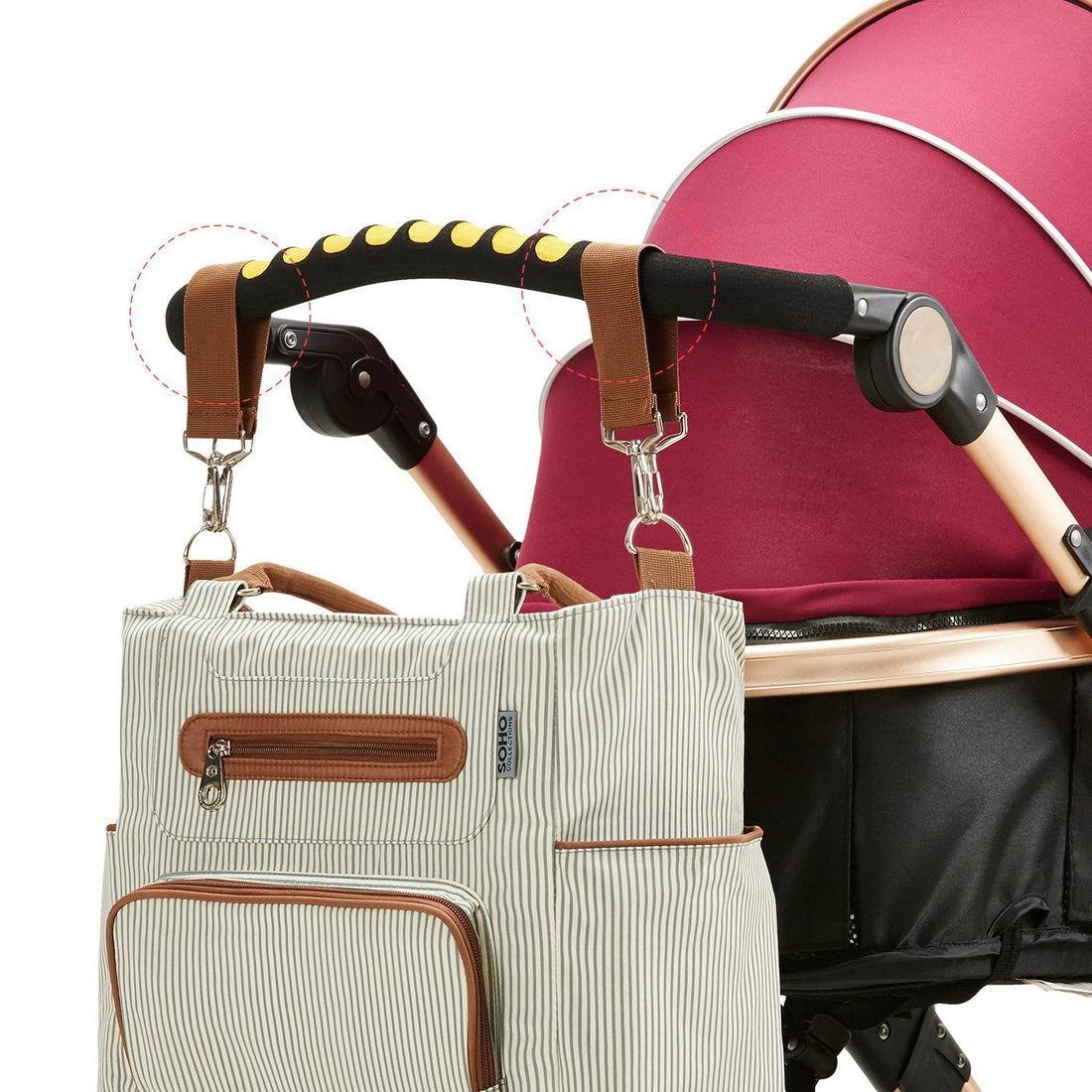 Large capacity diaper bag for baby & mom