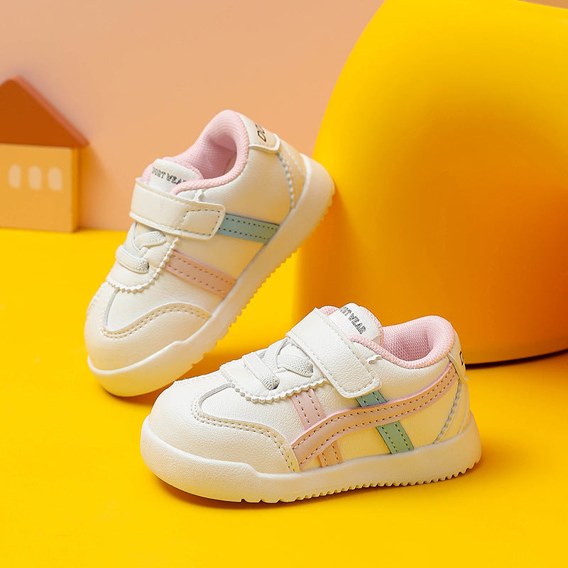 Trendy Velcro Baby Single Shoes Low-top Soft-soled
