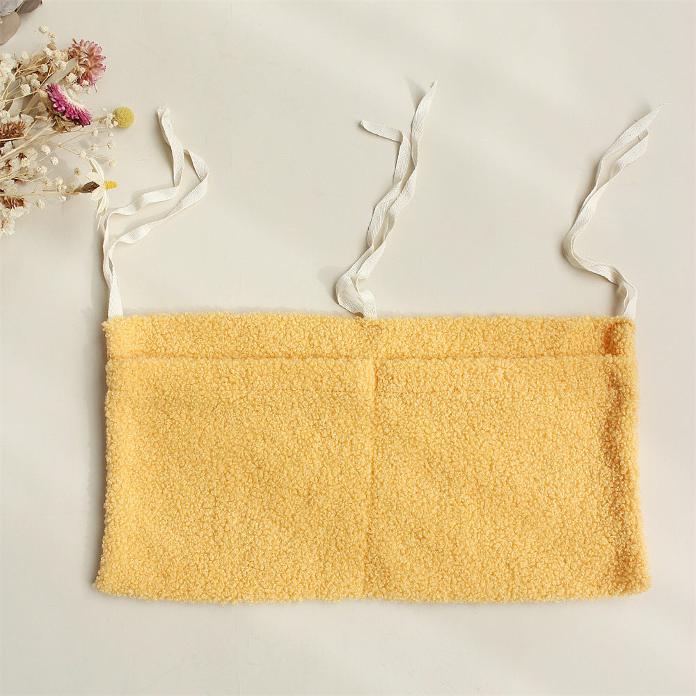 Baby Crib Side Teddy Plush Double Pocket Storage Bag