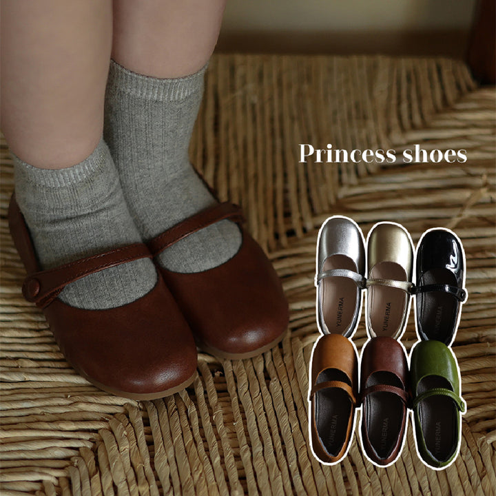 Autumn New Vintage Velcro Leather Shoes Baby