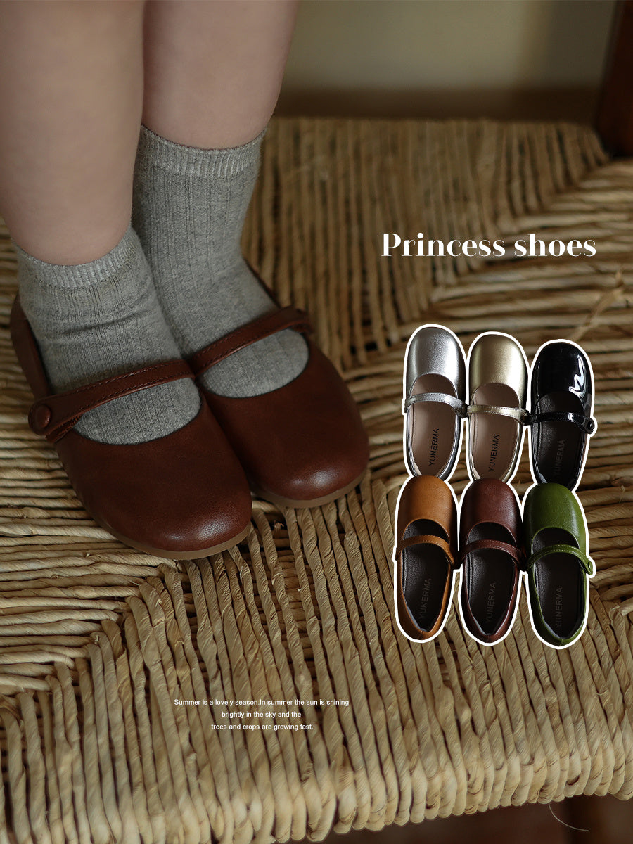 Autumn New Vintage Velcro Leather Shoes Baby