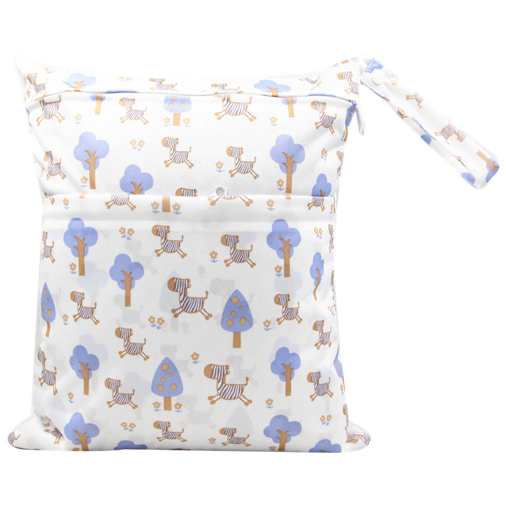 Double Zipper Printing Waterproof Diaper Bag