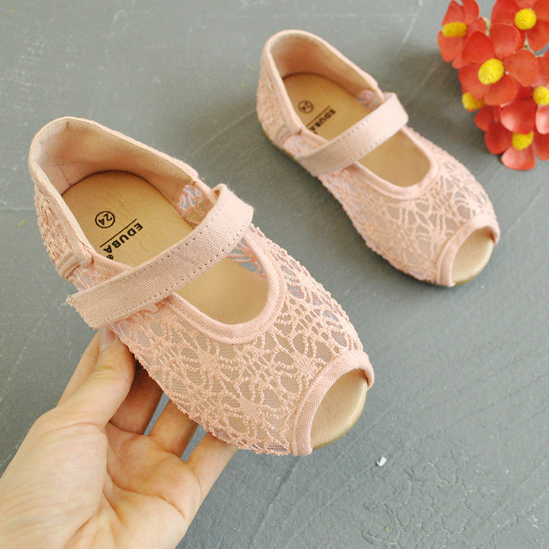 Hollow Lace Flat Girls Net Shoes Korean Version