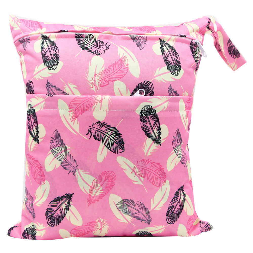 Double Zipper Printing Waterproof Diaper Bag