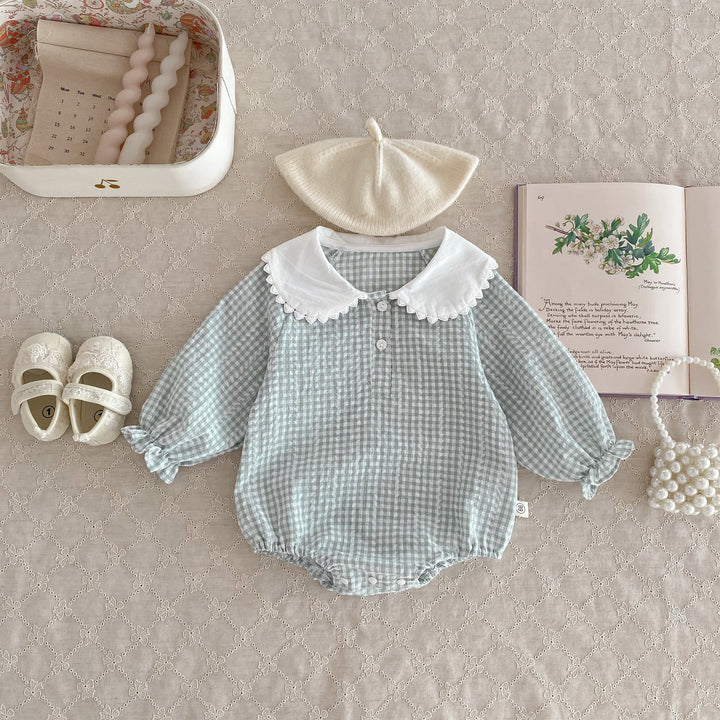 Long Sleeve Bottom-covering Rompers Baby Girl Doll Collar Romper