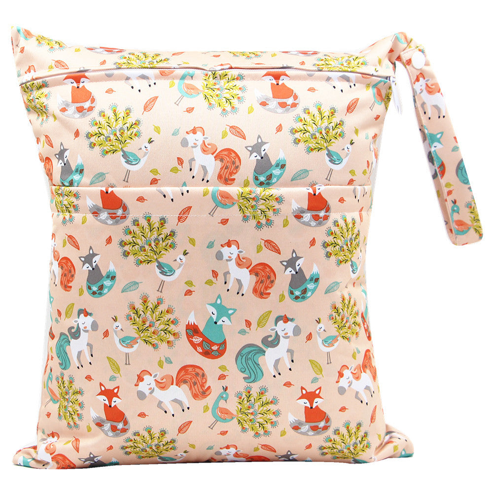 Double Zipper Printing Waterproof Diaper Bag