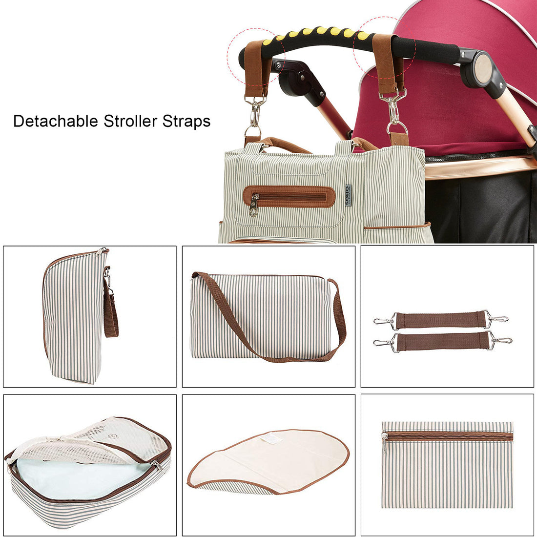 Large capacity diaper bag for baby & mom