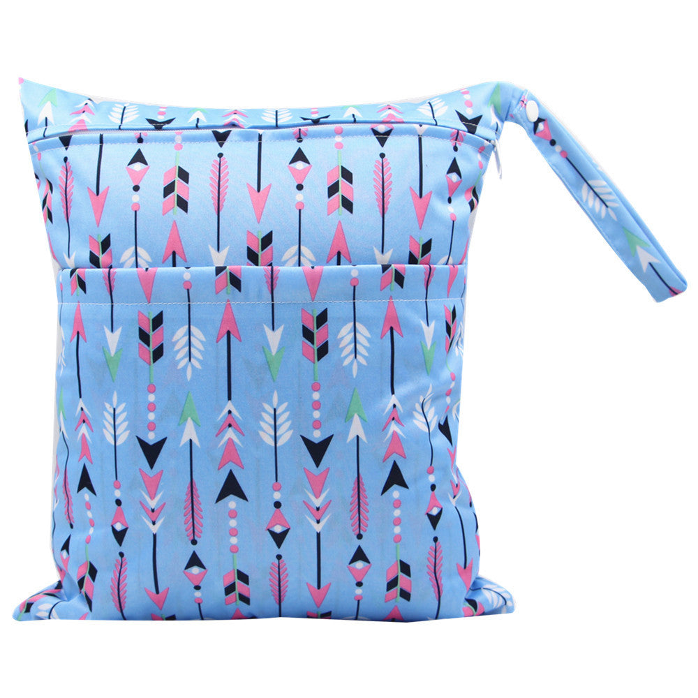 Double Zipper Printing Waterproof Diaper Bag