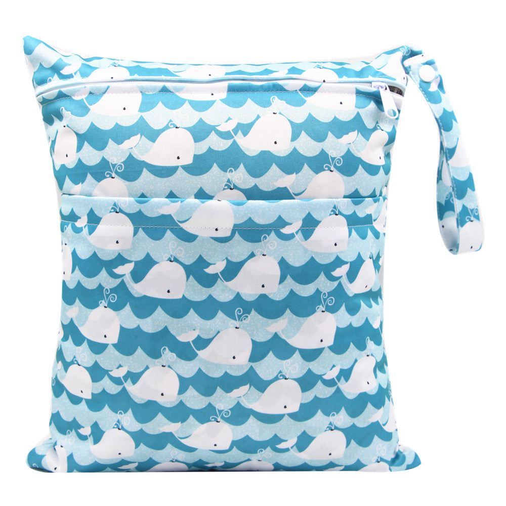 Double Zipper Printing Waterproof Diaper Bag