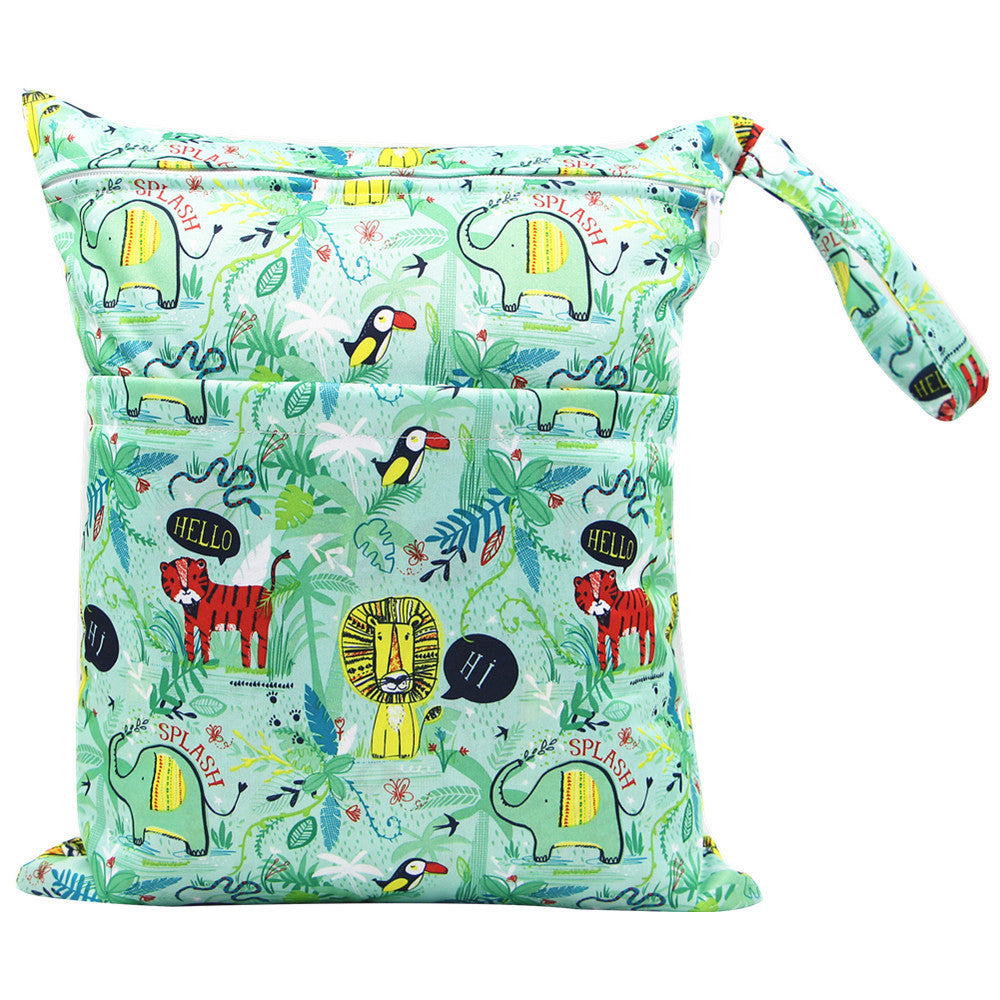 Double Zipper Printing Waterproof Diaper Bag