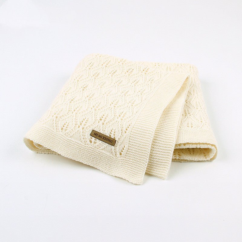 Baby Blanket Knitted Leaves Hollow Blanket - Bright Cubb