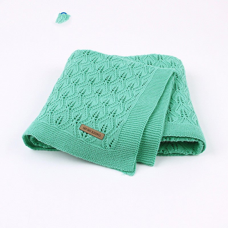Baby Blanket Knitted Leaves Hollow Blanket - Bright Cubb