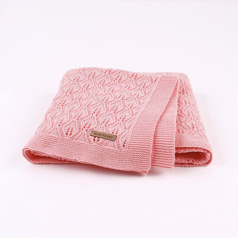 Baby Blanket Knitted Leaves Hollow Blanket - Bright Cubb