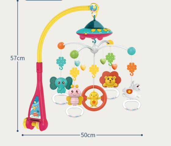 Baby Crib Bell Music Rotating Educational Toy - Bright Cubb