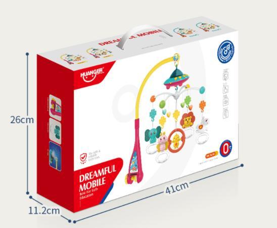 Baby Crib Bell Music Rotating Educational Toy - Bright Cubb