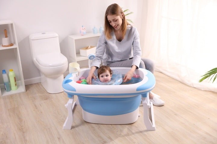 Baby folding tub large can sit thick bath tub - Bright Cubb