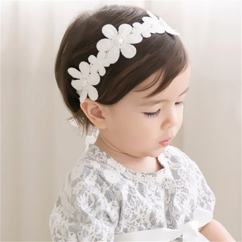 Baby Girls Cute Bow - knot Headband Soft Lace - Bright Cubb