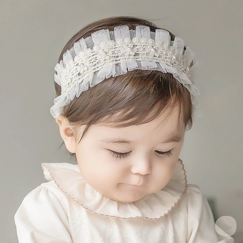 Baby Girls Cute Bow - knot Headband Soft Lace - Bright Cubb