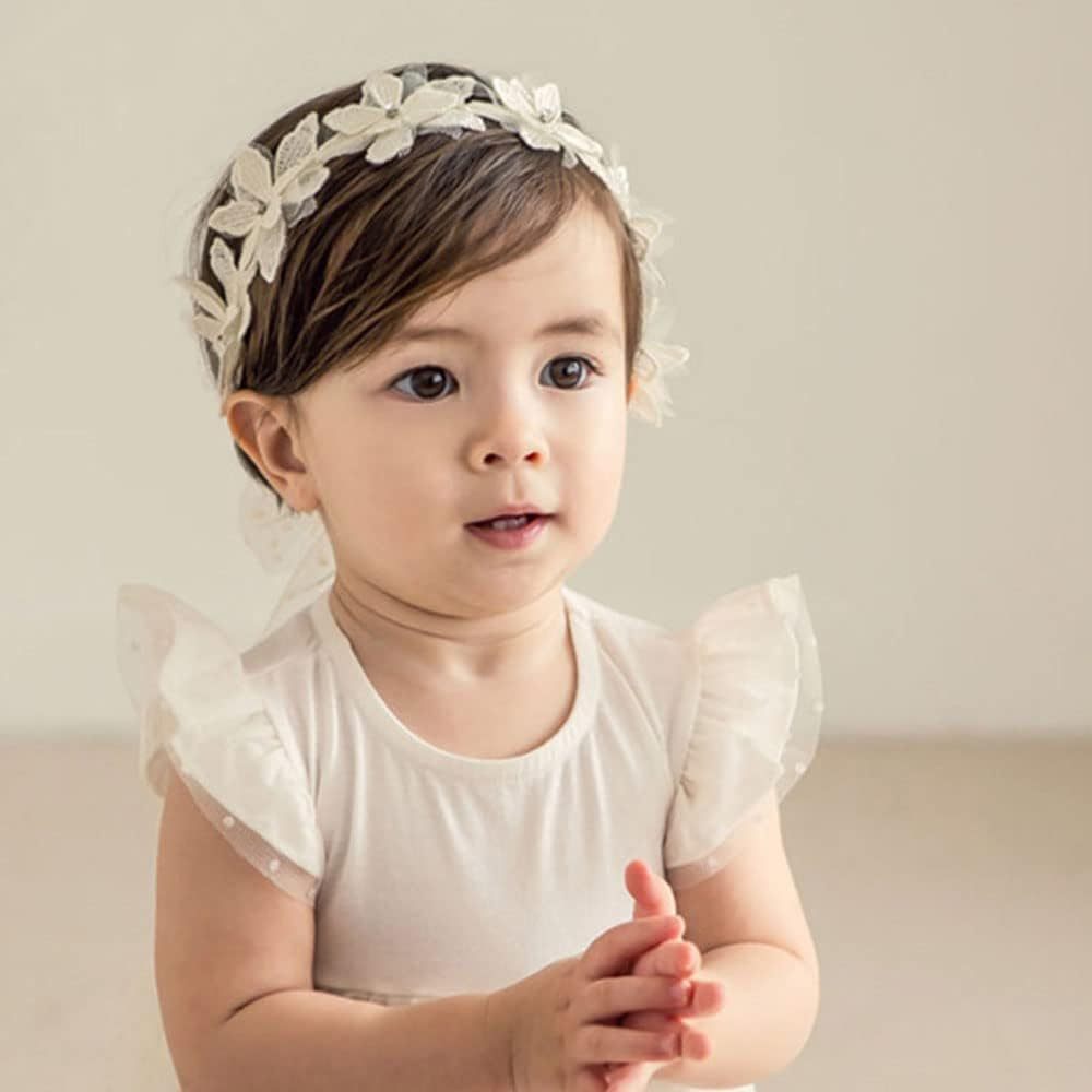 Baby Girls Cute Bow - knot Headband Soft Lace - Bright Cubb