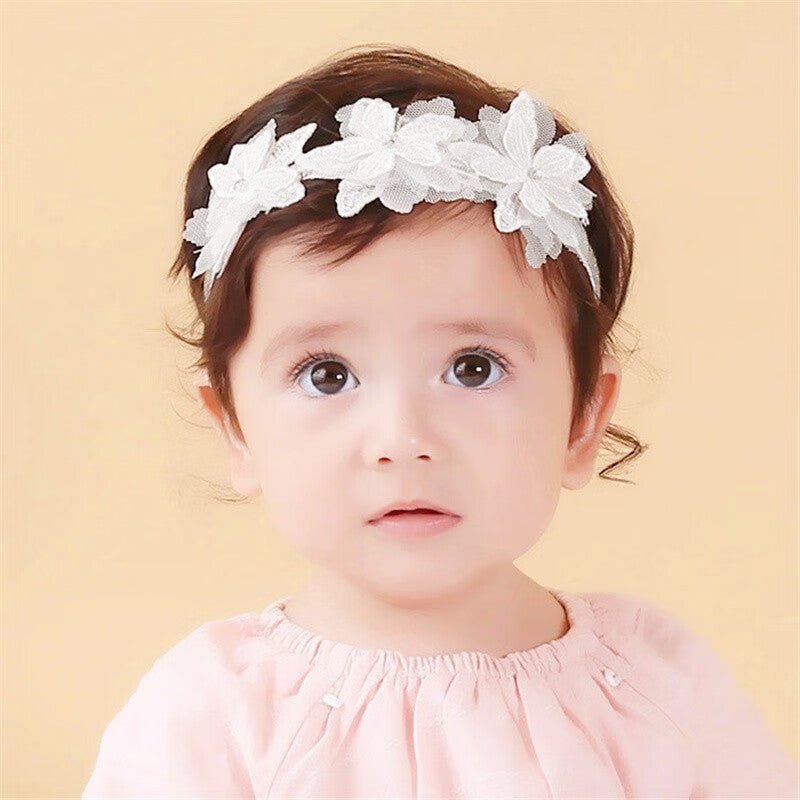 Baby Girls Cute Bow - knot Headband Soft Lace - Bright Cubb