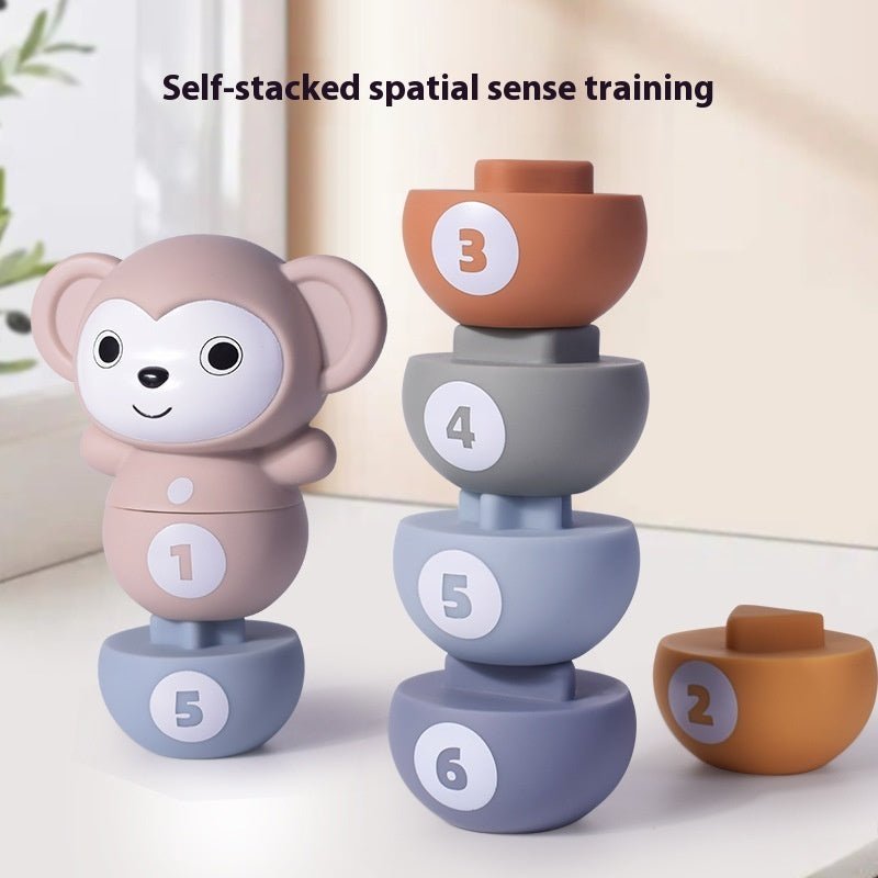 Baby Pile Jenga Bowling Soft Glue Educational Building Blocks Toy - Bright Cubb