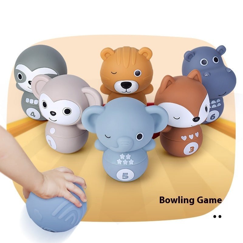 Baby Pile Jenga Bowling Soft Glue Educational Building Blocks Toy - Bright Cubb