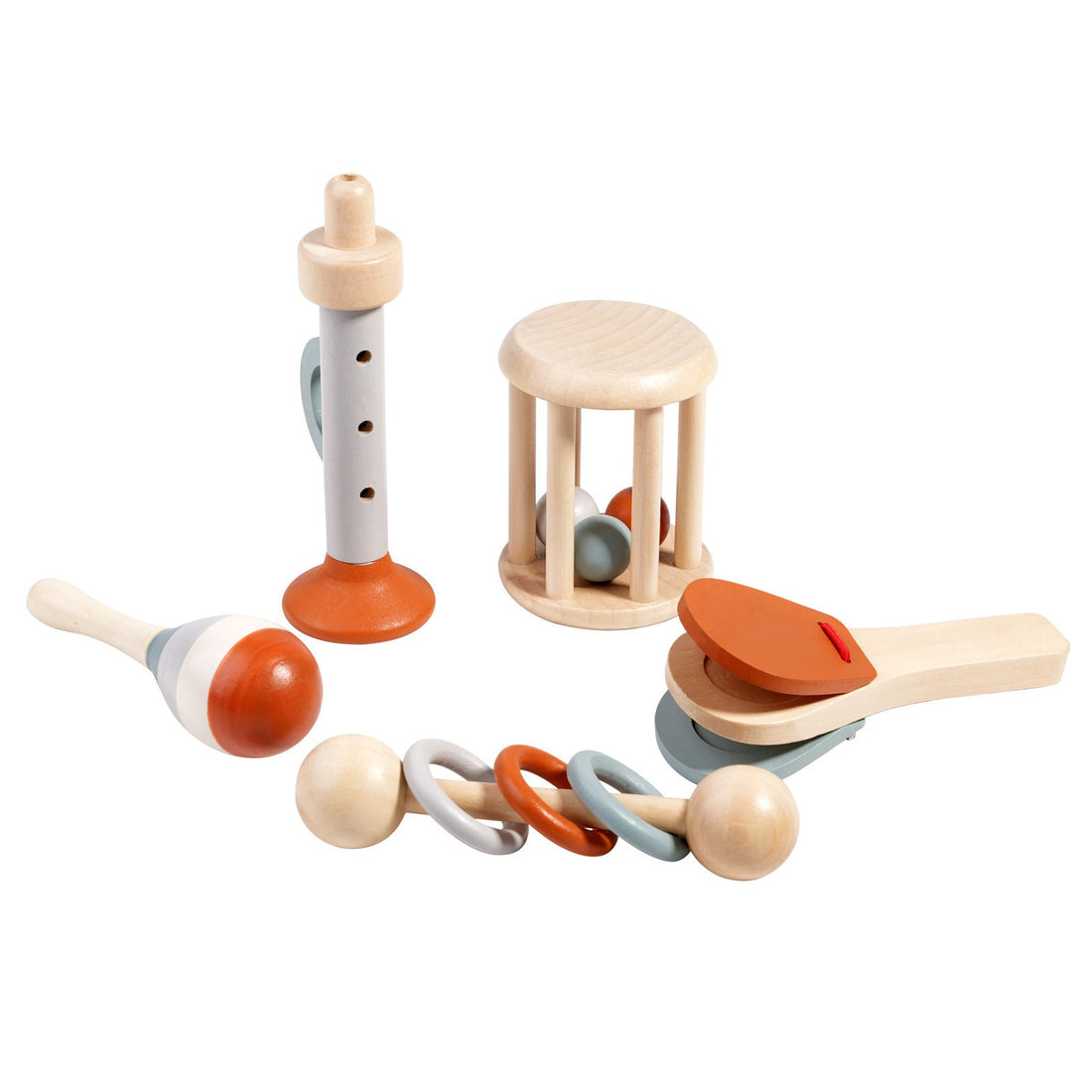 Baby Rattle Early Education Wooden Toys - Bright Cubb