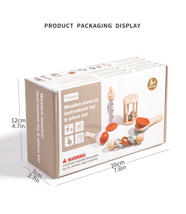 Baby Rattle Early Education Wooden Toys - Bright Cubb