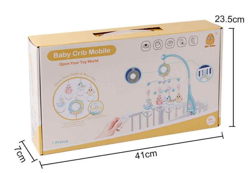 Baby Rattles Crib Mobiles Toy Holder Rotating - Bright Cubb