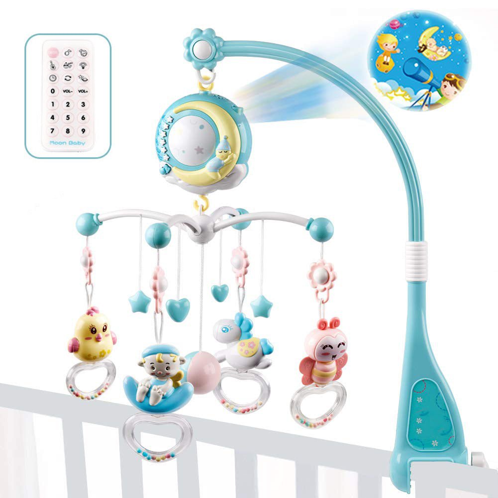 Baby Rattles Crib Mobiles Toy Holder Rotating - Bright Cubb
