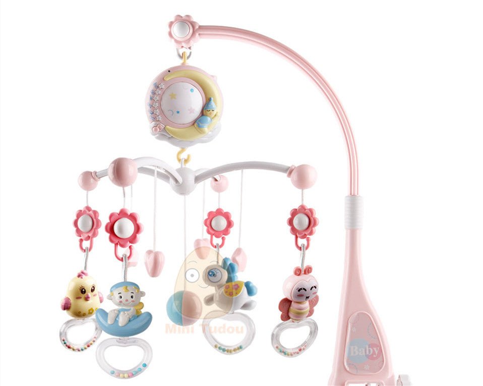 Baby Rattles Crib Mobiles Toy Holder Rotating - Bright Cubb