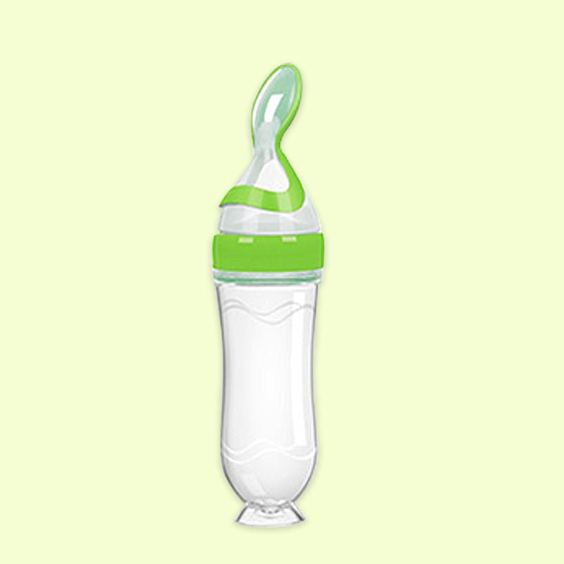 Baby Rice Paste Spoon Feeding Bottle Silicone - Bright Cubb