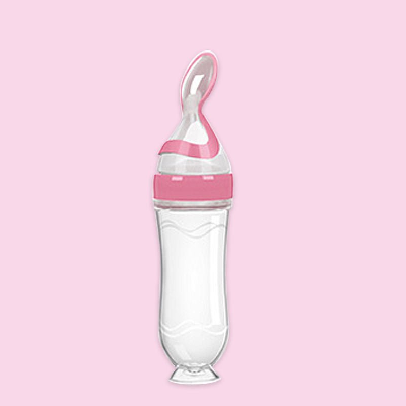 Baby Rice Paste Spoon Feeding Bottle Silicone - Bright Cubb