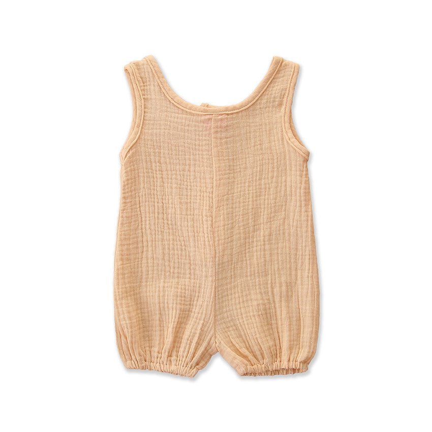 Baby Rompers Sleeveless Solid Color Cotton - Bright Cubb