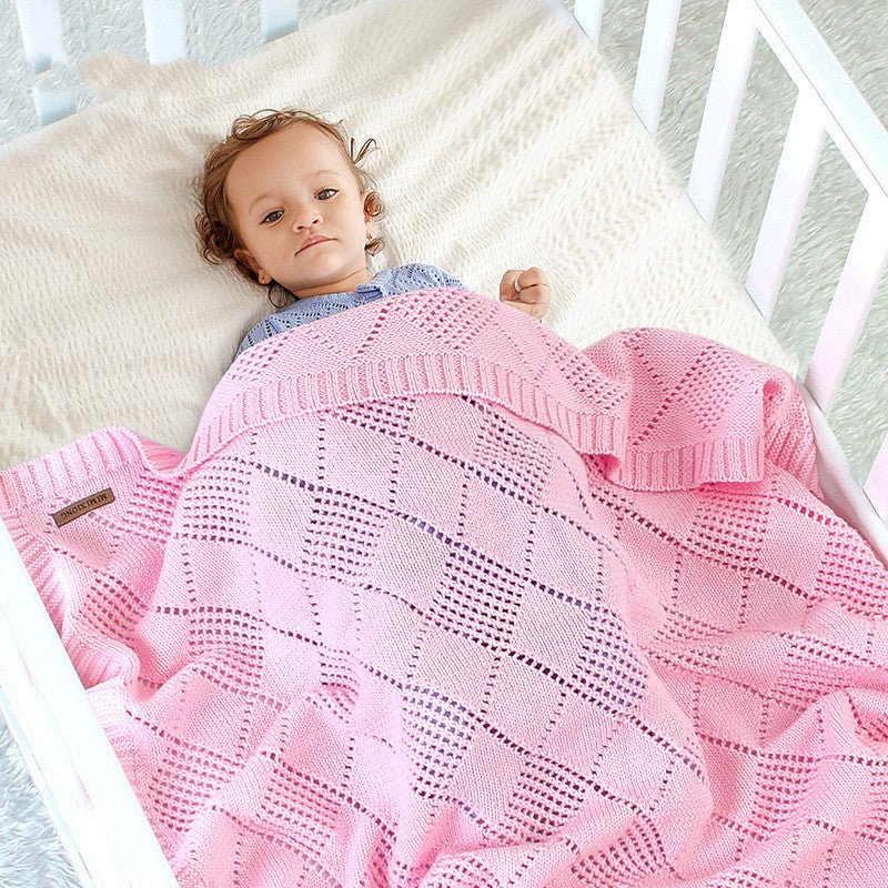 Baby Solid Color Knitted Blanket - Bright Cubb