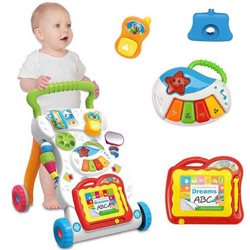 Baby stroller walker toy Baby early education puzzle multi - function music trolley factory direct - Bright Cubb
